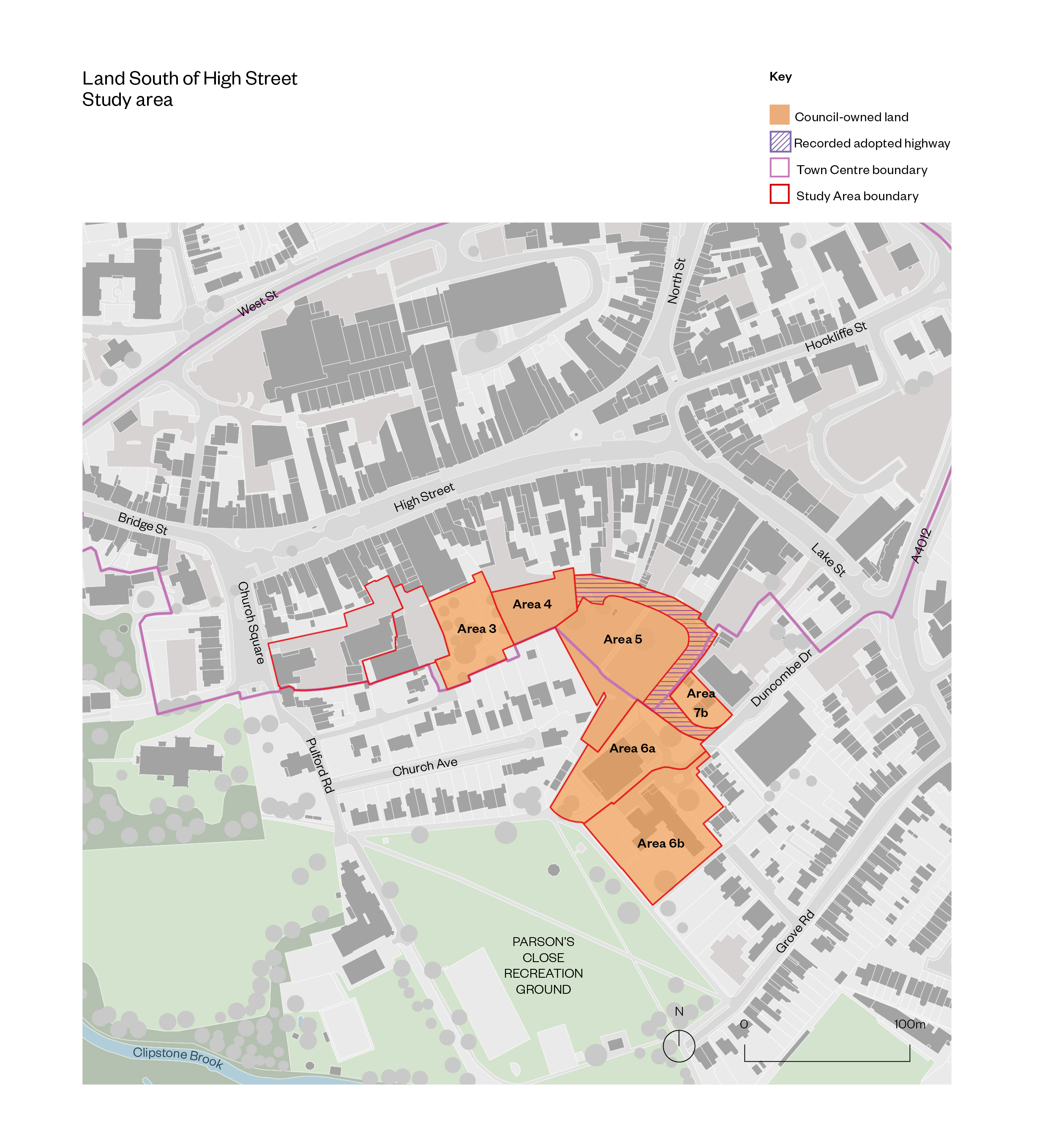 Land south of High Street council owned sites in Leighton Buzzard