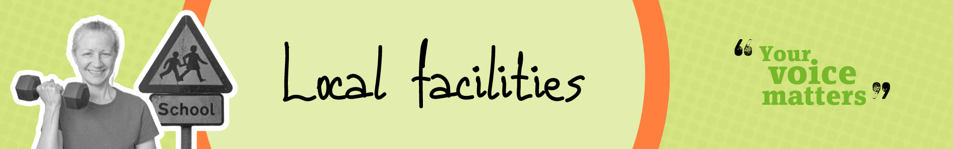 An illustration showing various local facilities and infrastructure, such as schools, healthcare centres, and community spaces. It emphasises the importance of accessible local amenities in supporting vibrant and sustainable communities.