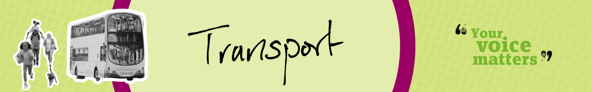 An illustration highlighting various modes of transportation, including buses, bicycles, and cars, set within an urban environment. It underscores the importance of excellent transport options, including walking and cycling, as part of a sustainable and accessible community.