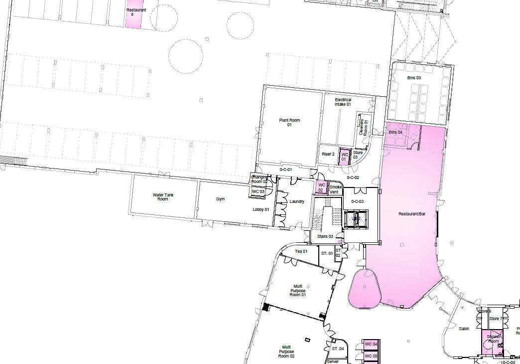 Restaurant floor plan at All Saints View