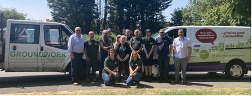 Groundworks team and vehicles